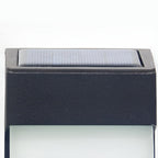 Candeeiros solares de parede LED retangulares, impermeável IP44, cor preta, conjunto de 2 unidades
