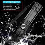 Lanterna LED poderosa 90000 lúmens XHP50 com zoom telescópico e carregamento USB