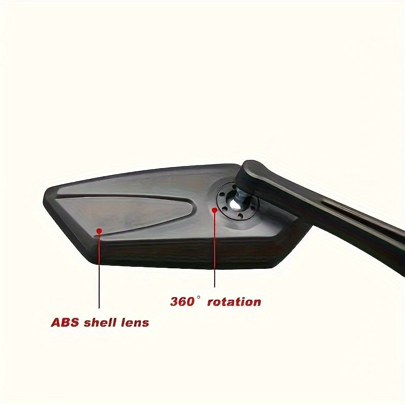 Espelhos retrovisores para bicicleta HD ajustáveis 23cm, pack 2 unidades, acrílico pentagonal