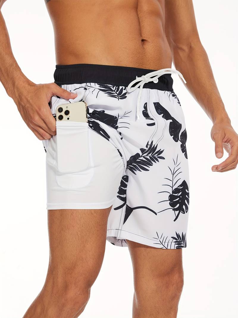 Calções de praia masculinos secagem rápida design versátil