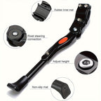 Suporte lateral para bicicleta regulável em alumínio, estável, altura ajustável 32,7 a 37,8 cm