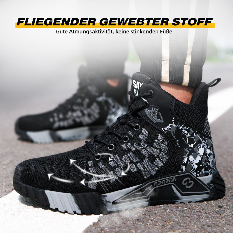 Sapatos de segurança com biqueira de aço e sola antiperforação Kevlar, leves e respiráveis