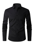 Camisa slim fit masculina com botões e gola clássica