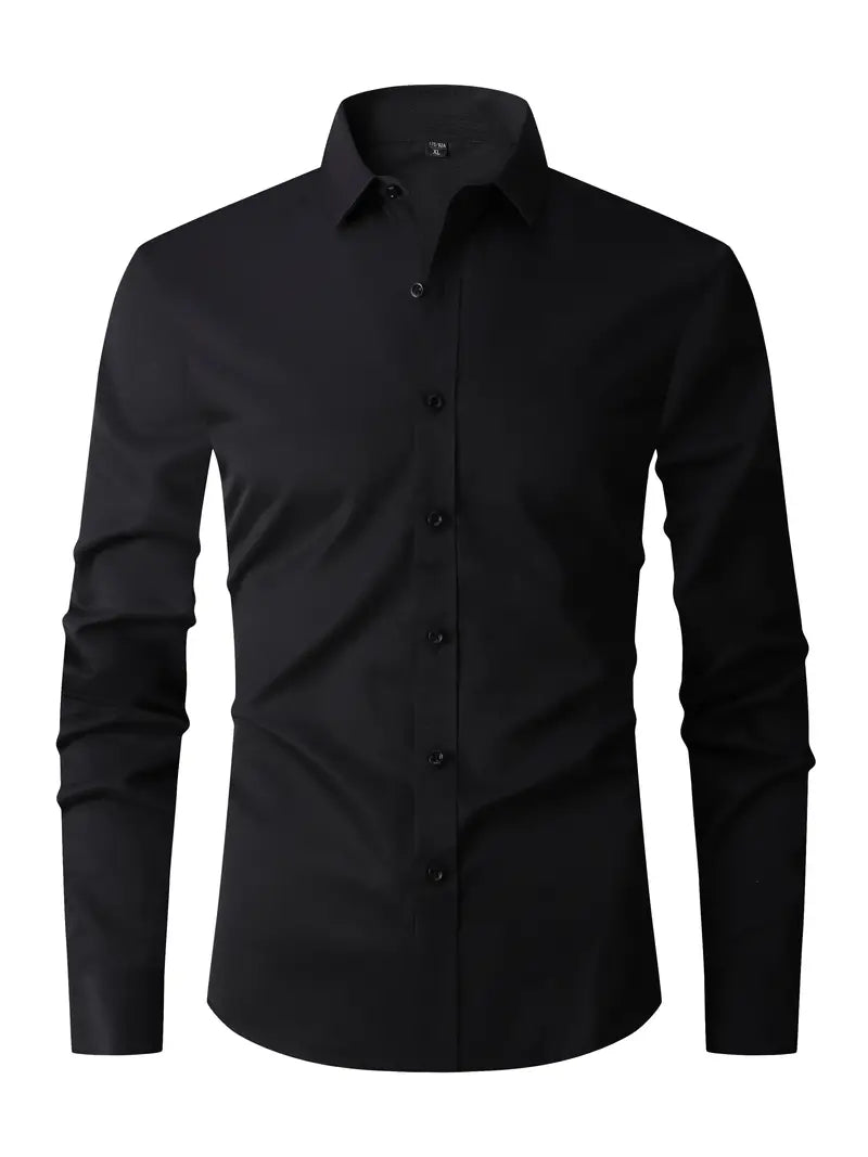 Camisa slim fit masculina com botões e gola clássica