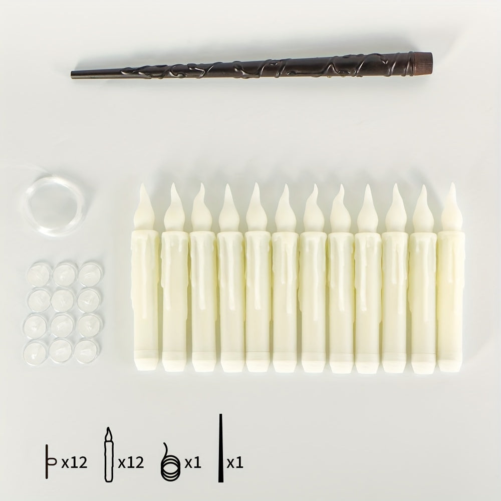 Velas LED flutuantes sem chama, conjunto 12 unidades com controlo remoto, decoração Natal e Halloween