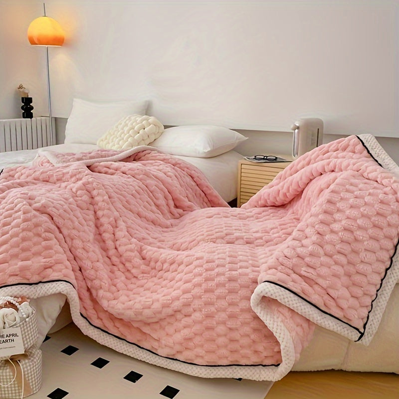 Manta de microfibra suave e leve para sofá, cama e viagem, padrão riscas