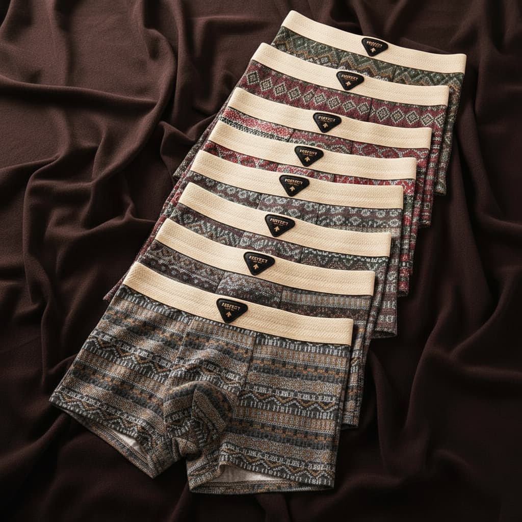 Cuecas boxer masculinas algodão orgânico com painéis de malha respirável