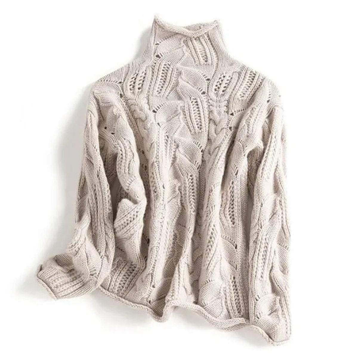 Camisola tricot cabo gola alta feminina corte relaxed