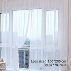 Cortinas de voile floral semitransparentes 200x100cm com ilhós, 2 painéis decorativos