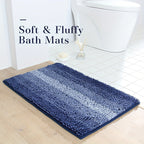 Tapete de banho em chenille antiderrapante e absorvente, lavável à máquina