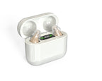 Aparelho auditivo invisível recarregável compacto intra-auricular branco