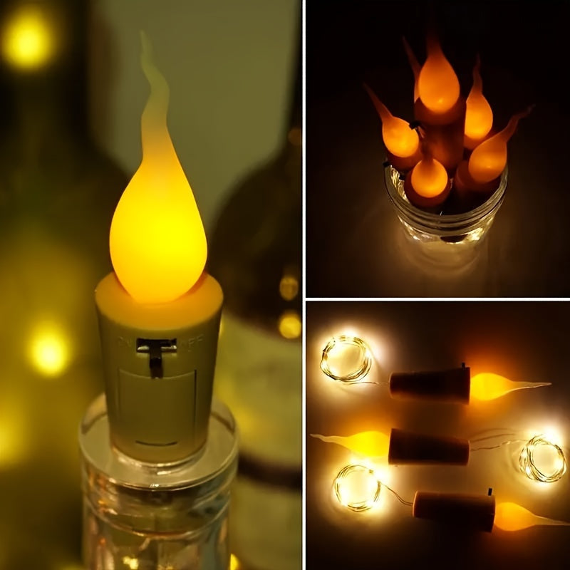 Luzes LED para garrafas a pilhas, decoração de Natal e festas, conjunto 10 peças