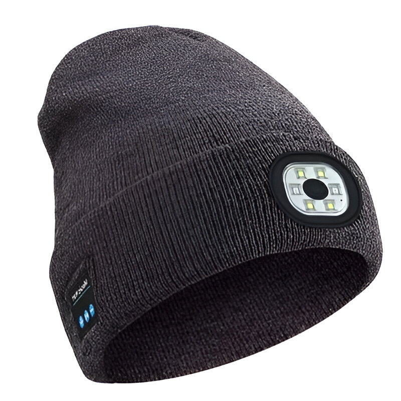 Gorro Bluetooth LED 3 em 1 unissex com luz e altifalante integrado