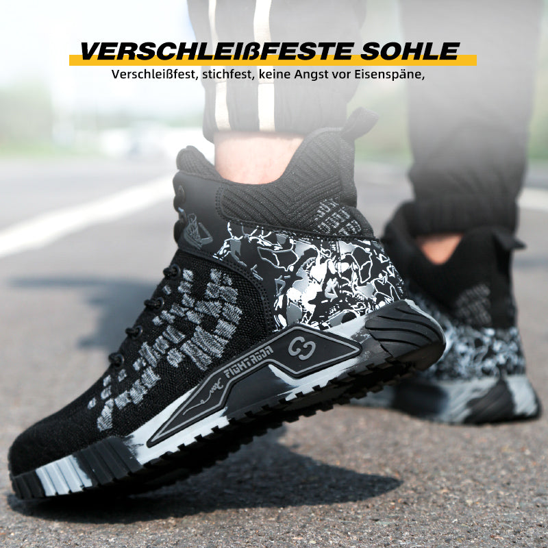 Sapatos de segurança com biqueira de aço e sola antiperforação Kevlar, leves e respiráveis