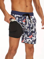 Calções de praia masculinos secagem rápida design versátil