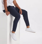 Calças de fato masculinas em tecido stretch elástico, elegantes e confortáveis para escritório