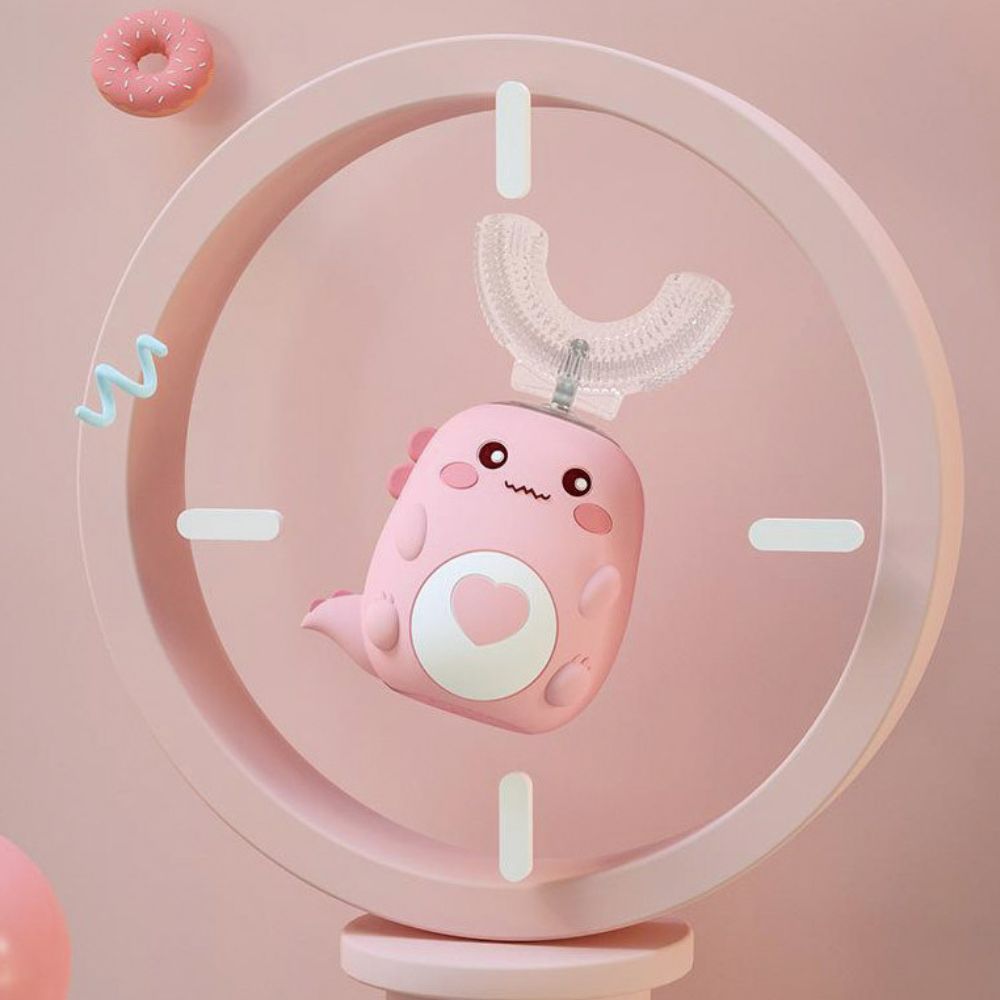 Escova de dentes elétrica sónica para crianças U-Shape 360° com timer automático e recarregável