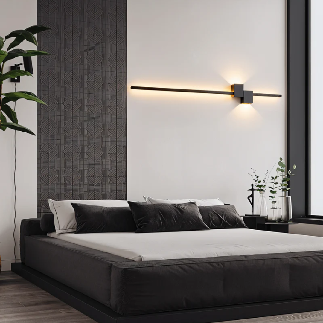 Candeeiro de parede LED minimalista em alumínio, design moderno para interior