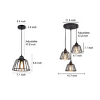 Lustre LED industrial retro gaiola de ferro preto 1 ou 3 luzes, estilo vintage