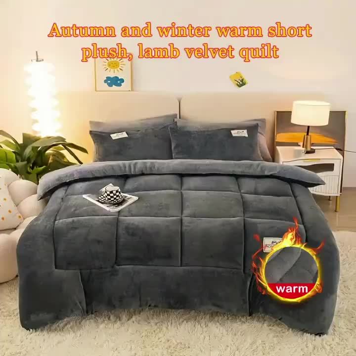 Edredom plush extra grosso antistático para outono e inverno