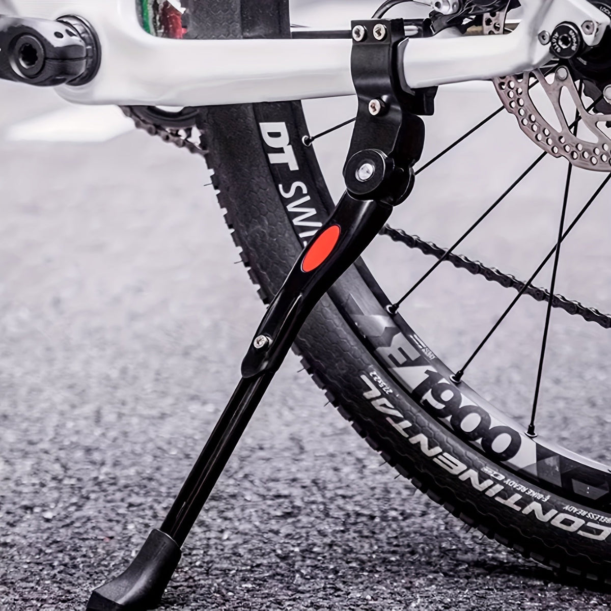 Suporte lateral para bicicleta regulável em alumínio, estável, altura ajustável 32,7 a 37,8 cm