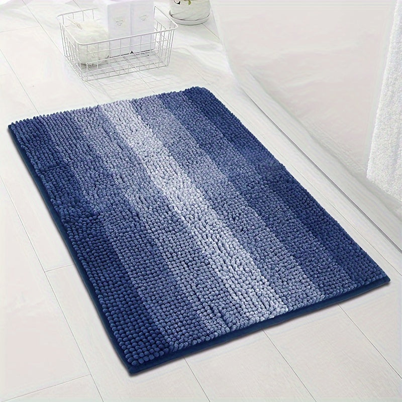Tapete de banho em chenille antiderrapante e absorvente, lavável à máquina