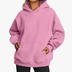 Hoodie algodão leve com estampa de pôr do sol corte relaxado