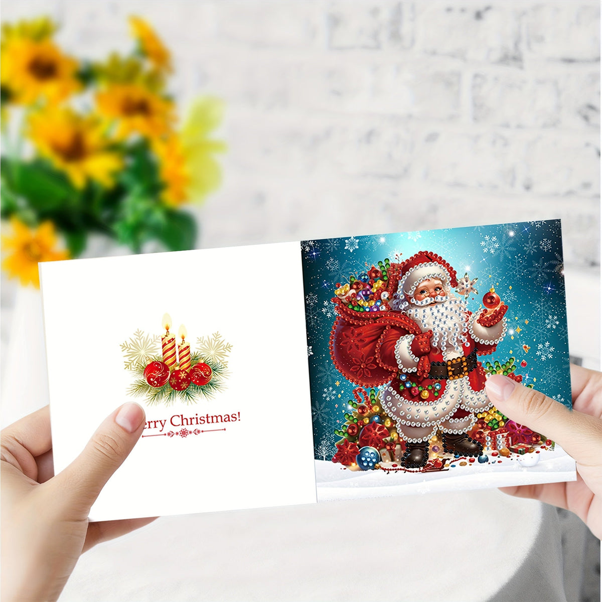 Kit pintura diamante 12 cartões Natal Pai Natal designs exclusivos
