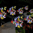 Luzes solares de borboleta para jardim, 56 LEDs, IP65, decoração exterior