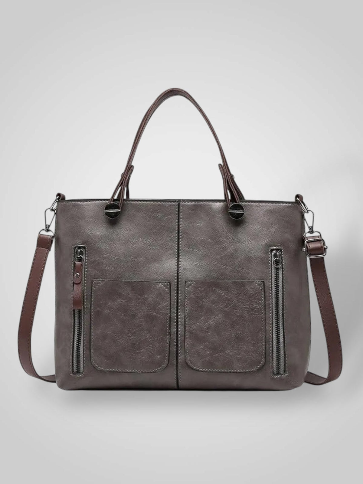 Bolsa tiracolo em couro genuíno com fecho magnético e alça ajustável
