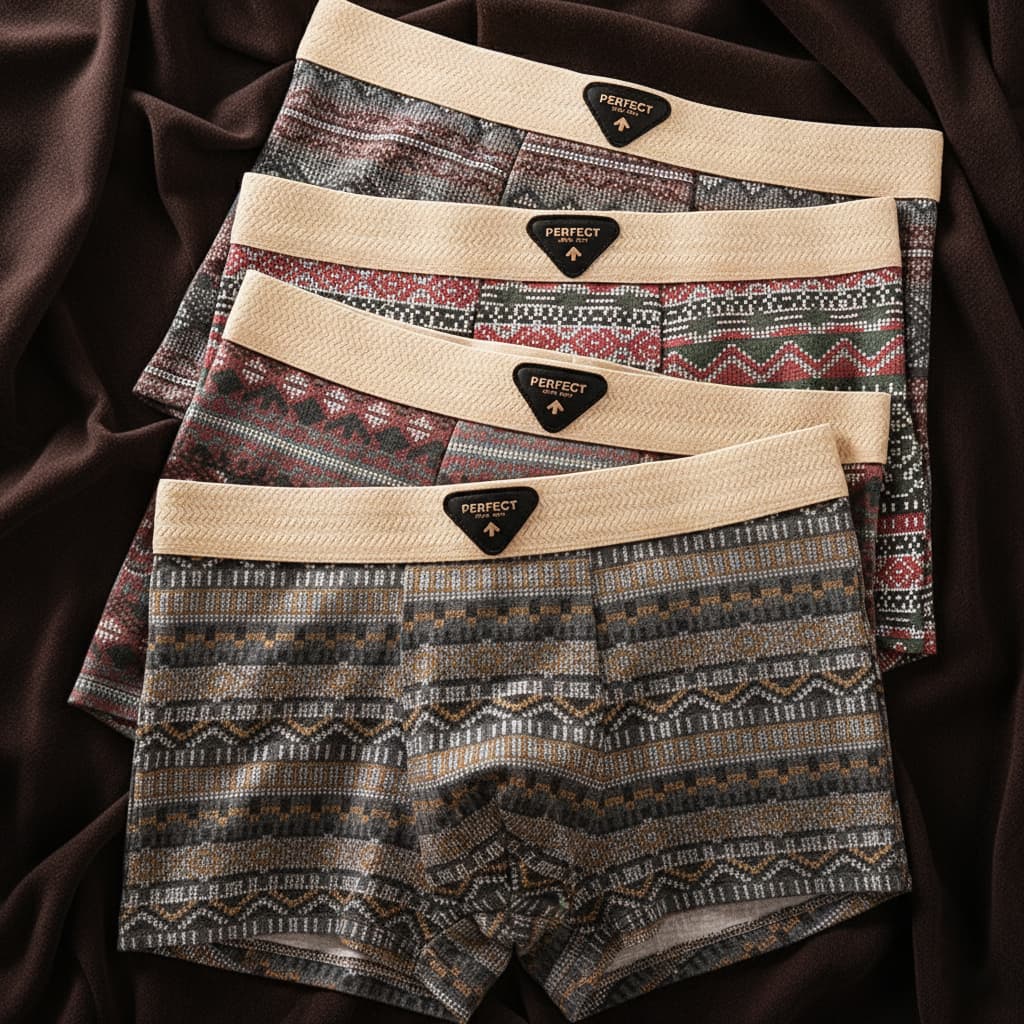 Cuecas boxer masculinas algodão orgânico com painéis de malha respirável
