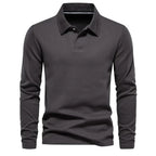 Polo de malha masculino com gola polo e botões frontais