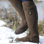 Botas de equitação couro impermeável inverno cano alto antiderrapante