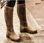 Botas de equitação couro impermeável inverno cano alto antiderrapante