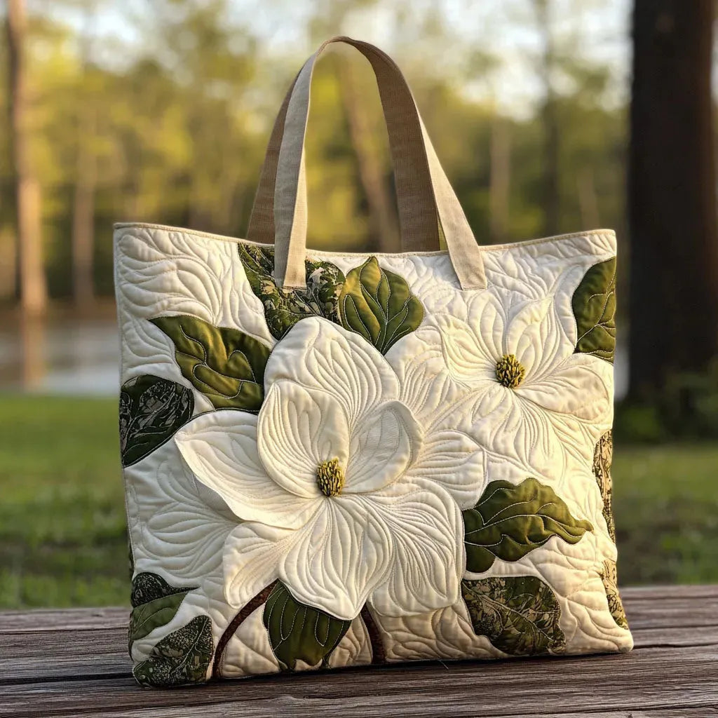 Bolsa tote floral acolchoada com fecho de correr em dois tamanhos