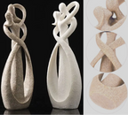 Escultura abstrata de casal em abraço, figura decorativa presente único atemporal
