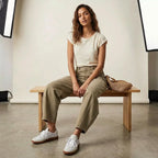 Jeans baggy mulher cintura alta corte relaxado denim