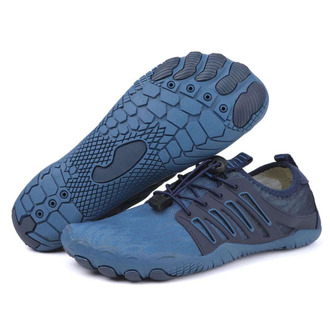 Sapatos descalços ergonômicos com sola flexível e material respirável