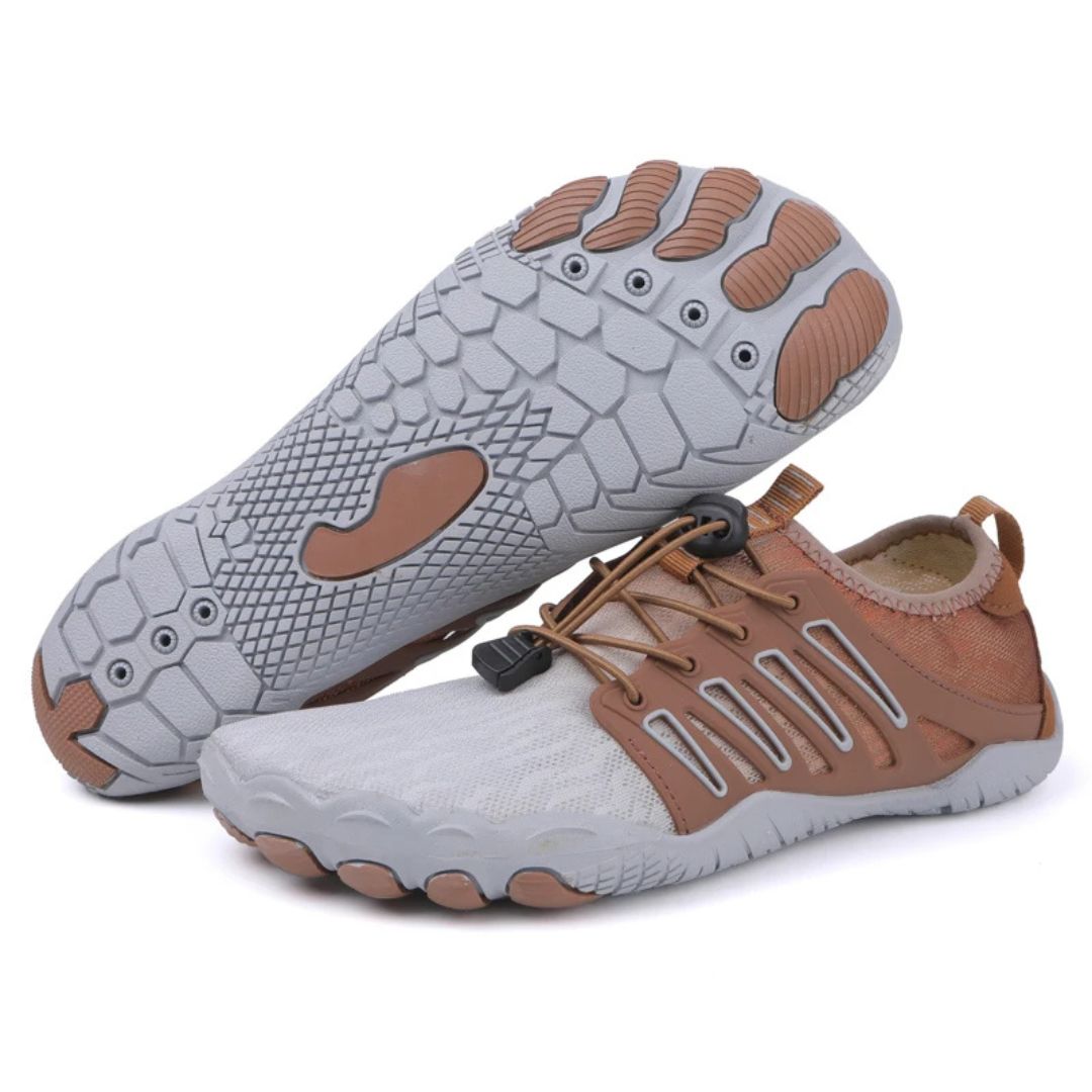 Sapatos descalços ergonômicos com sola flexível e material respirável