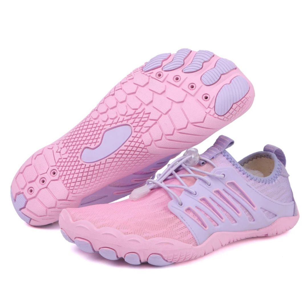 Sapatos descalços ergonômicos com sola flexível e material respirável