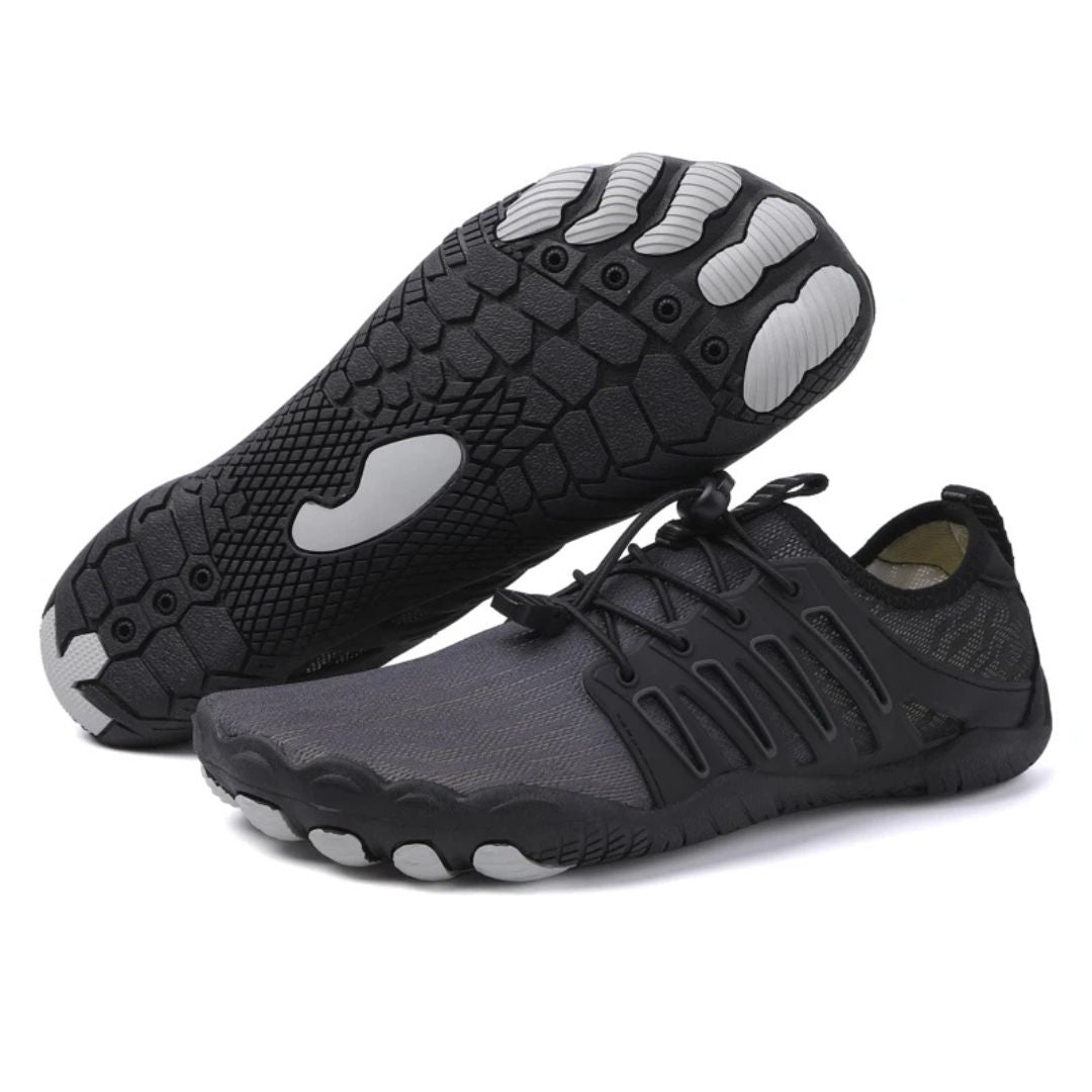 Sapatos descalços ergonômicos com sola flexível e material respirável