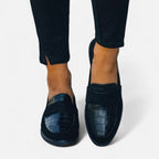 Mocassins de couro femininos design clássico atemporal com palmilha acolchoada