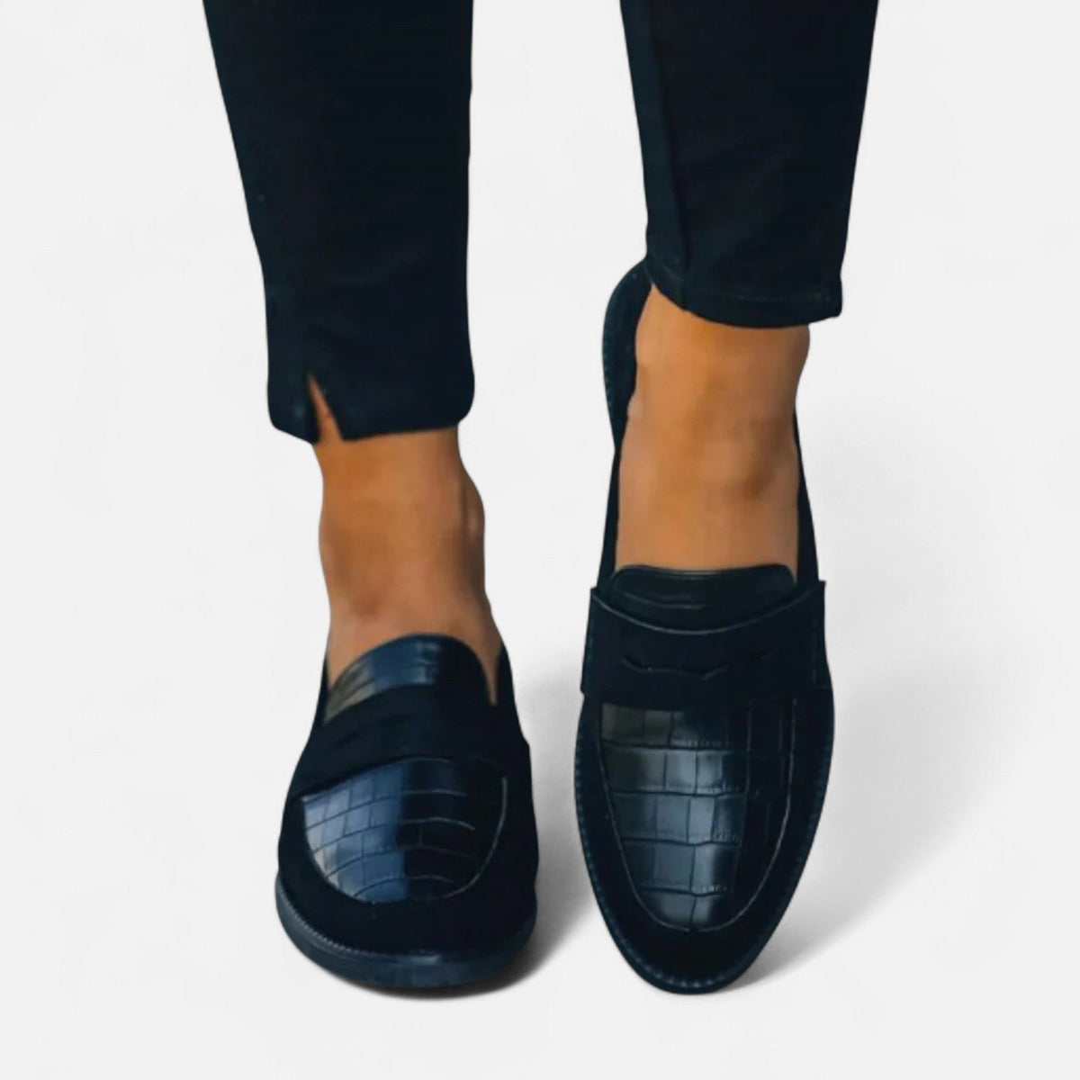 Mocassins de couro femininos design clássico atemporal com palmilha acolchoada