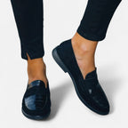 Mocassins de couro femininos design clássico atemporal com palmilha acolchoada