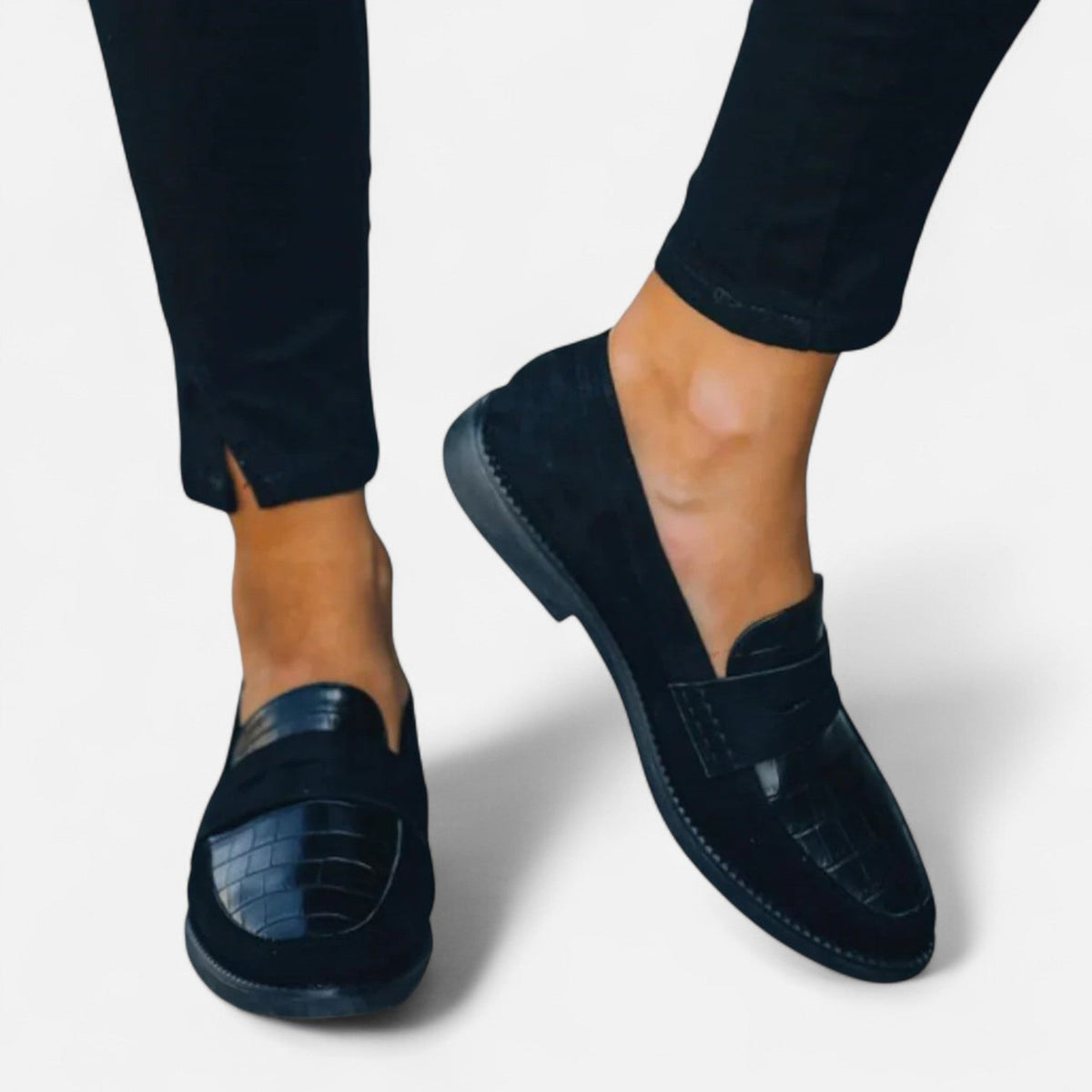 Mocassins de couro femininos design clássico atemporal com palmilha acolchoada