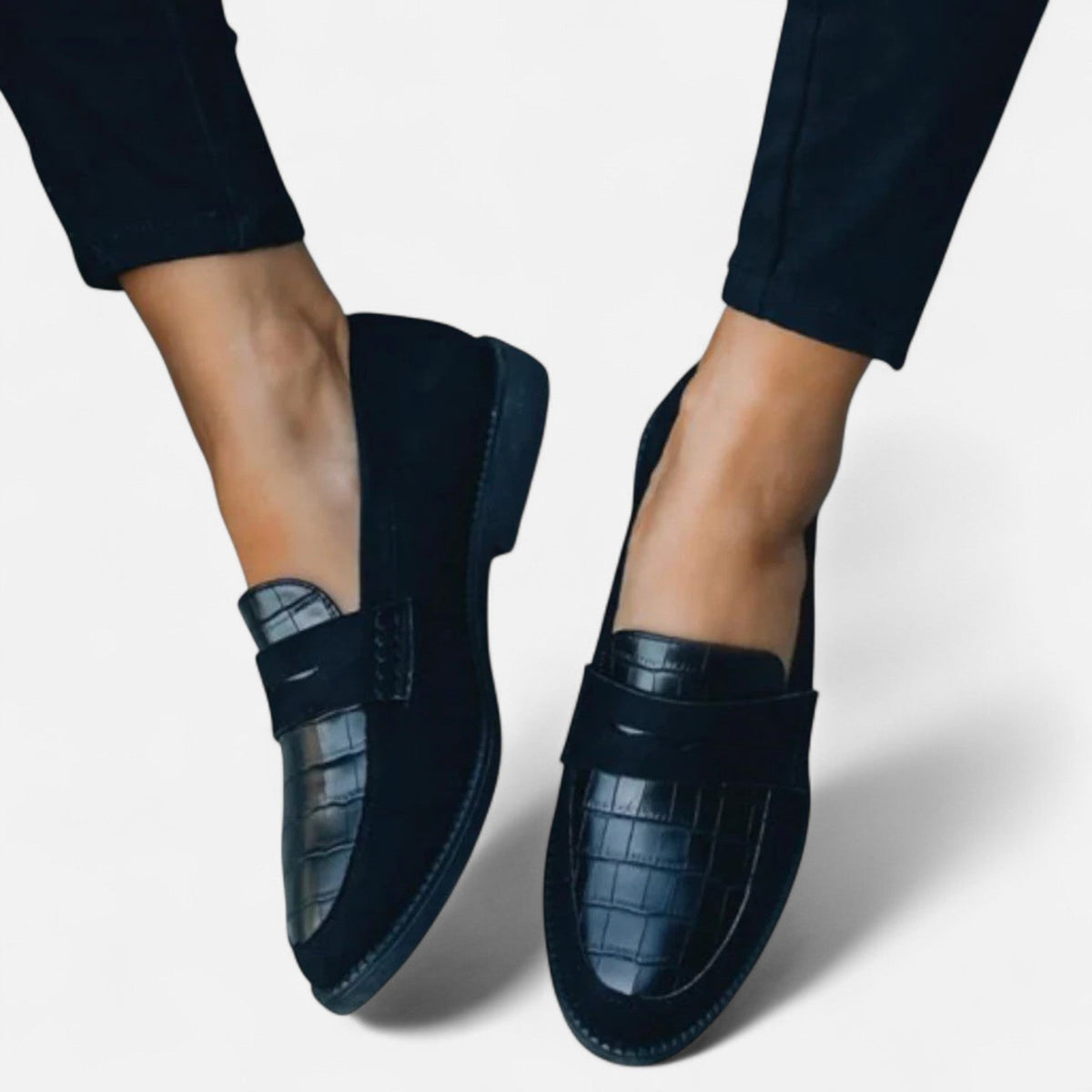 Mocassins de couro femininos design clássico atemporal com palmilha acolchoada