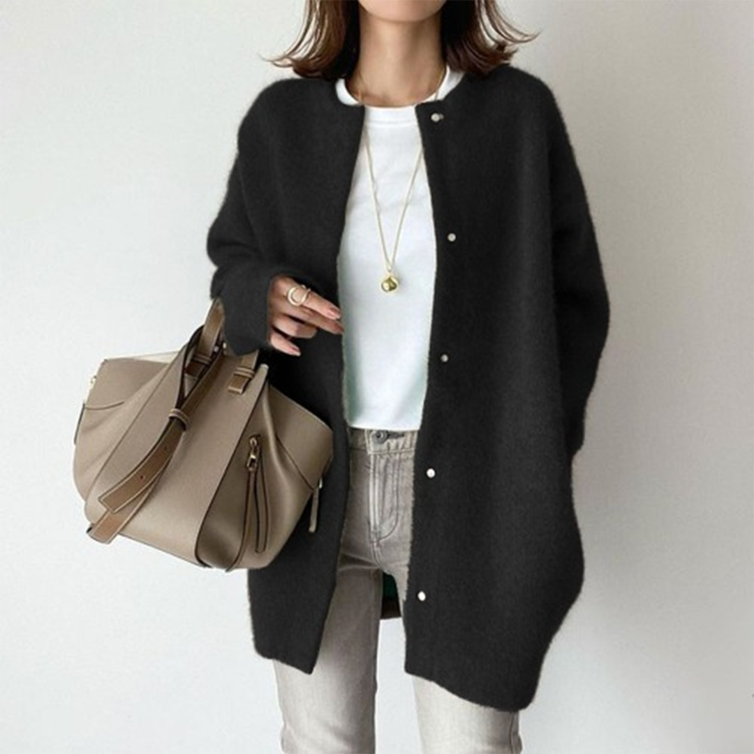 Cardigan feminino algodão manga longa disponível em várias cores