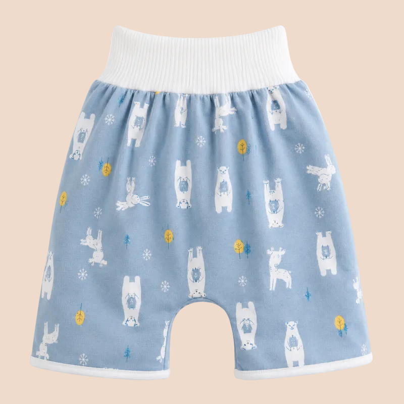 Cuecas de treino para bebé reutilizáveis em algodão respirável, estampas divertidas, treino do bacio