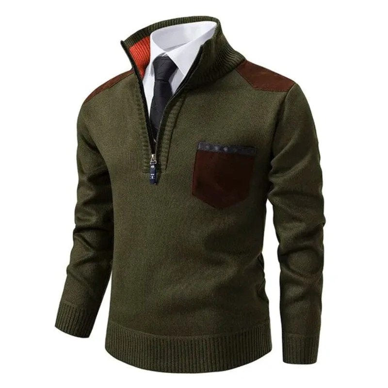 Camisola caxemira masculina de corte confortável e design atemporal