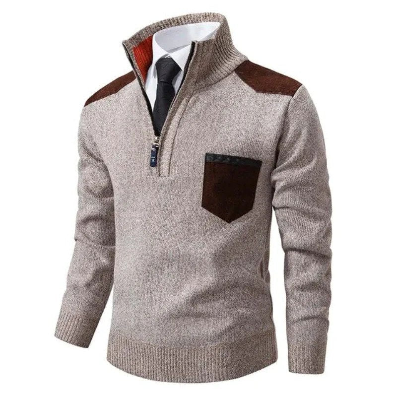 Camisola caxemira masculina de corte confortável e design atemporal